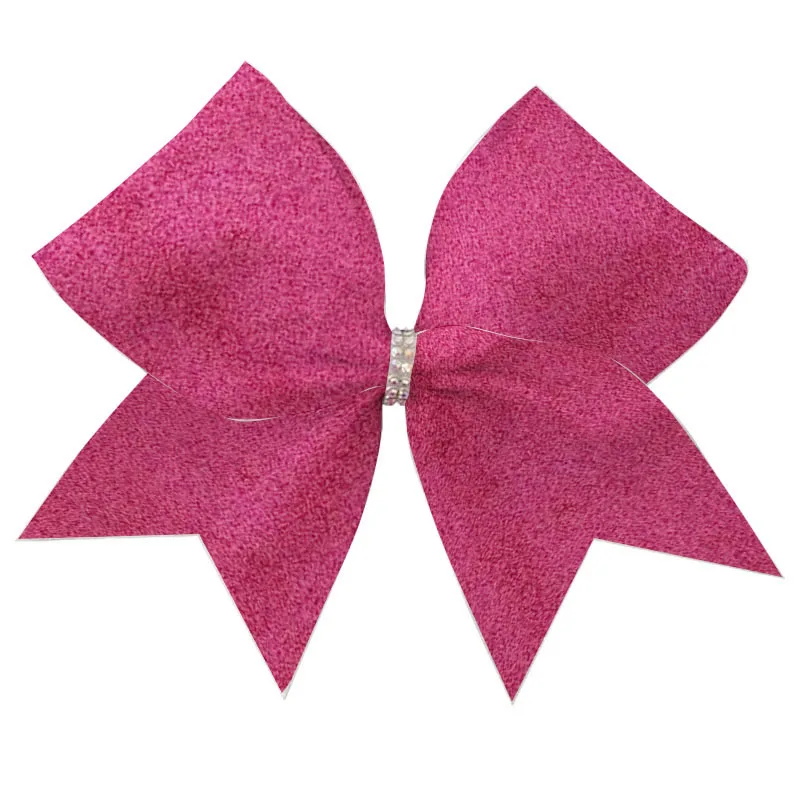 10pieces New  Silver Glitter Ombre Cheer Bow Cheerleading Dance 7.5inch Hair Bow With Elastic Rubber Band