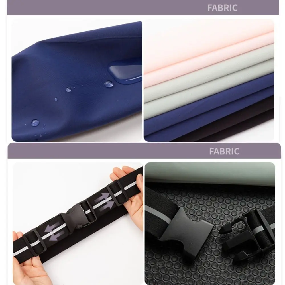 Adjustable Running Waist Bag Waterproof With Reflective Stripe Running Waist Pouch Headphone Port Lightsome Marathon Jogging Bag
