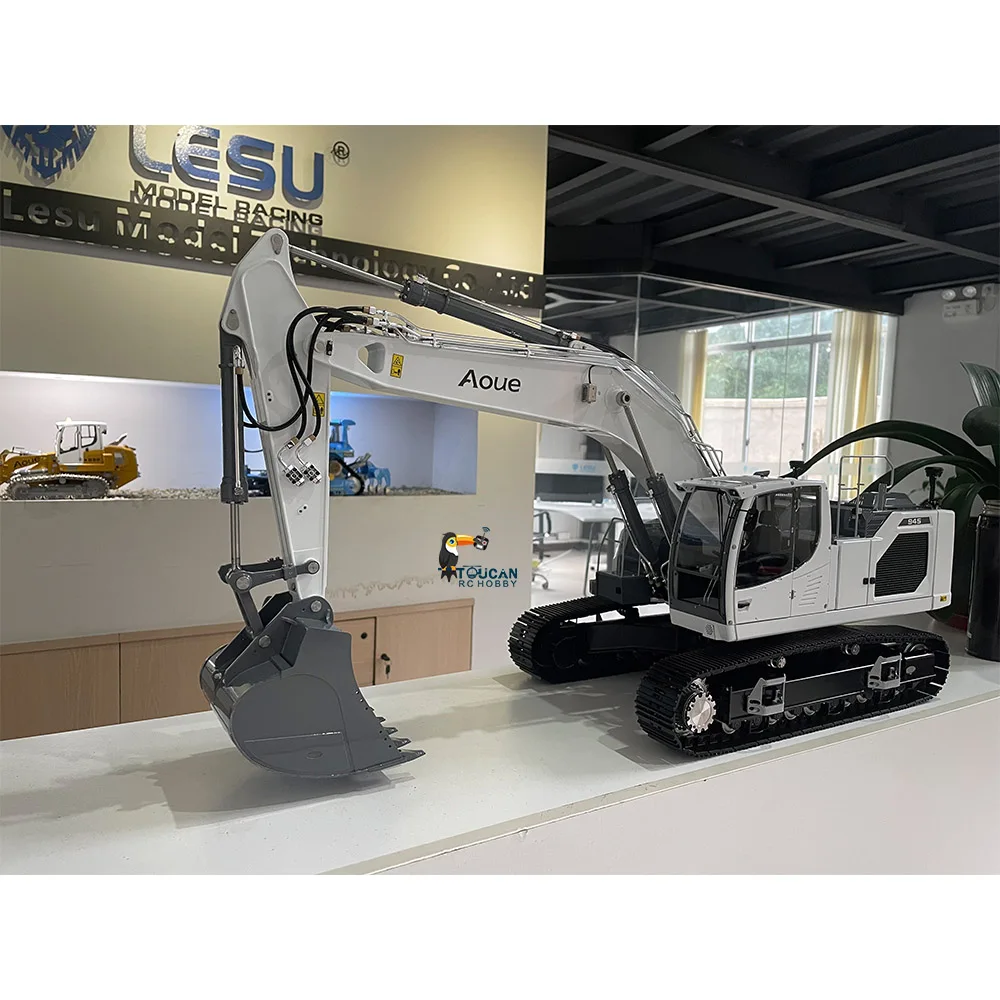 1/14 RTR Aoue-LR945 LESU Metal Hydraulic RC Digger Remote Control Excavator Model W/O Bucket White Assembled Toy Toucan