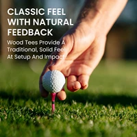Golf Tees Wood Wooden 38mm Bamboo Tees 50/100 Count,Golf Tees Short with Stripe Strong Unbreakable 5