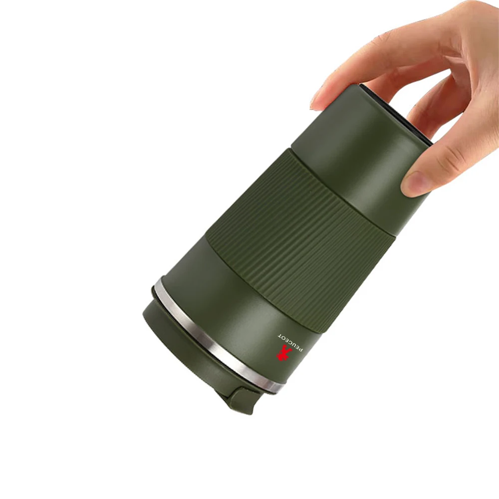 For Peugeot 4008 5008 206 208 607 2008 306 3008 1PCS Stainless Steel Coffee Tumbler Thermos Cup Travel Thermal Mug Center Cover