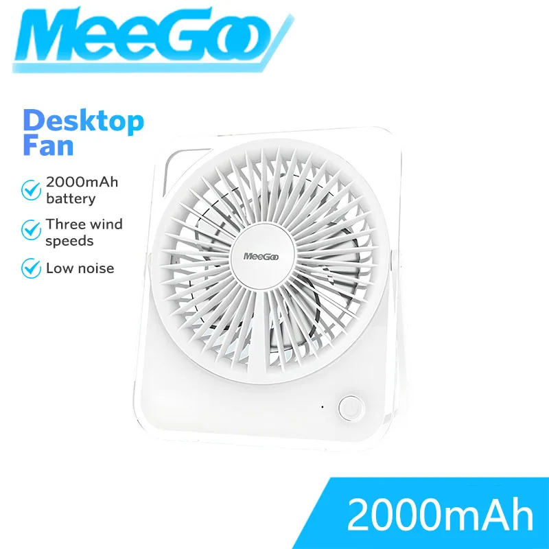 

Xiaomi MeeGoo BE106 Portable Table Fan Type C Rechargeable Battery Strong Wind Mini Desk Fan 3 Speeds Quiet 2000mAh For Camping