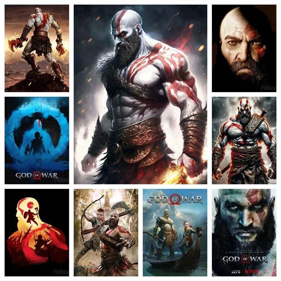 God Of War Ragnarok 5D DIY Diamond Painting Kit Greek Mythology Kratos Art Mosaic Cross Stitch Handcraft Home Room Decor Gift