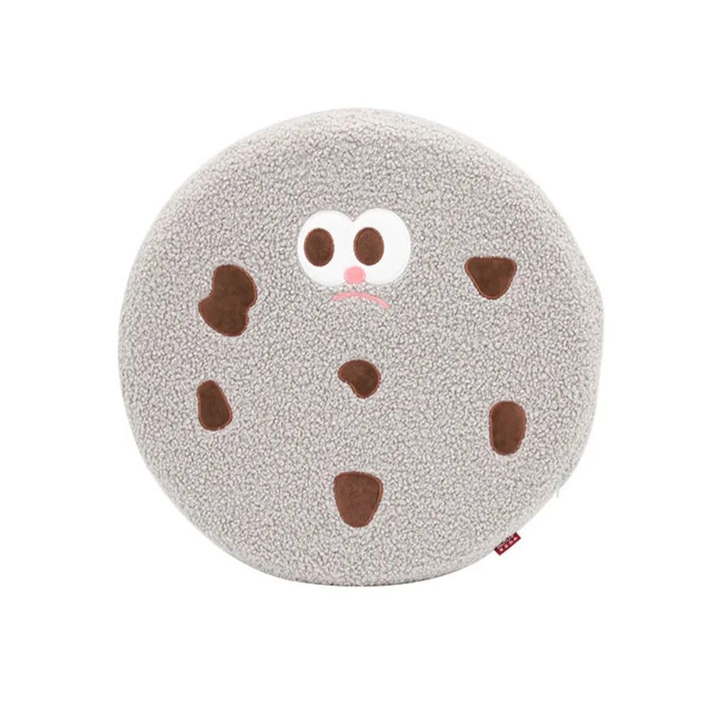 

Cute Square Round Cookies Seat Cushion Foam Non-Slip Chair Plush Cushion Soft Cute Face Bread Plush Pillow Office