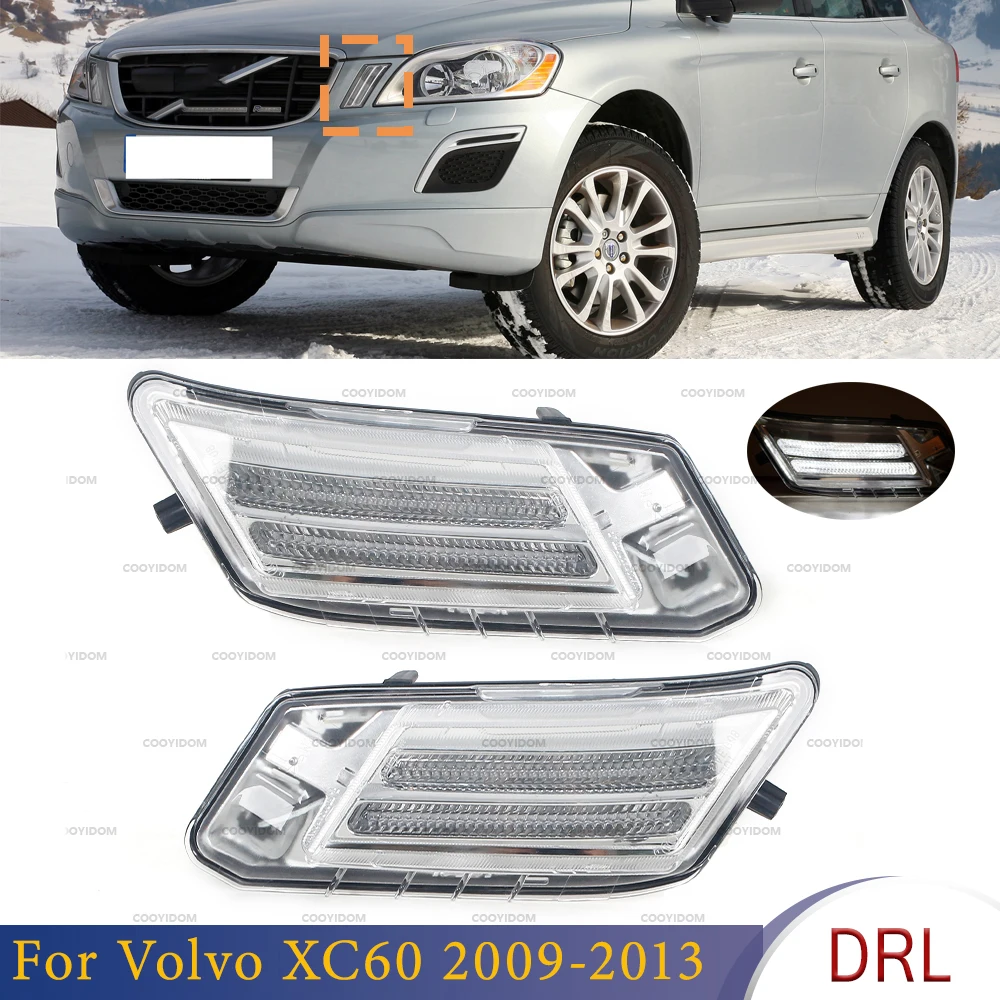 

For Car Front Side Fender Corner Light Daytime Running Lamp Turn Marker Signal Lamp Fog Light DRL Fit For Volvo XC60 2009-2013