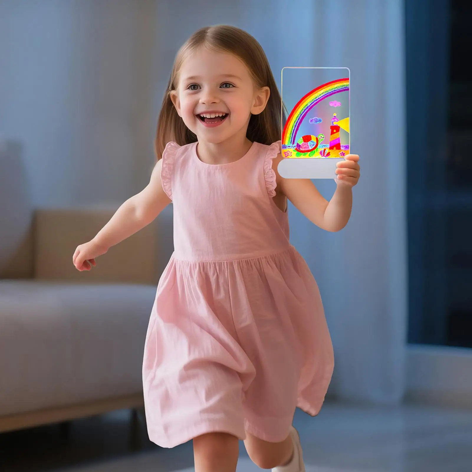 LED Tekentafel 3D 4-Kleur Licht Wissen Pad Speelgoed Herbruikbare Acryl Tekentafel Voor Jongens Meisjes Tieners Thuis school Kantoor Reizen