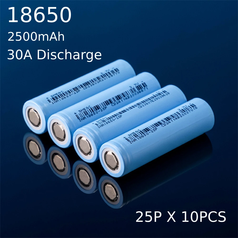 

18650 Lithium Battery 3.7V 2500mah 30A Discharge Recgargeable Li-ion Battery INR18650-25P High Current Power Cell For Power Tool