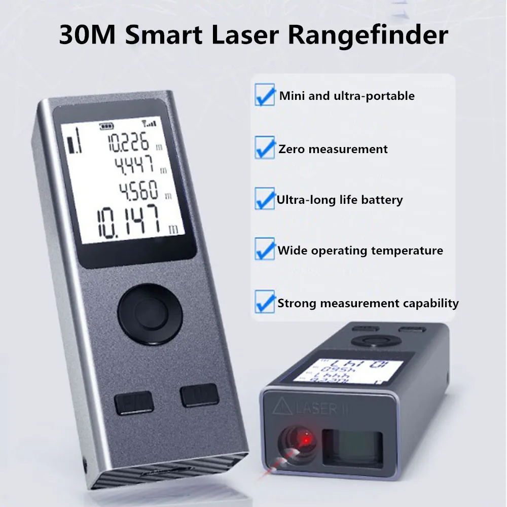 

Smart Laser Rangefinder Intelligent Digital Laser Rangefinder Mini Usb Charging Rechargeable Handheld 30M Laser Distance Meter