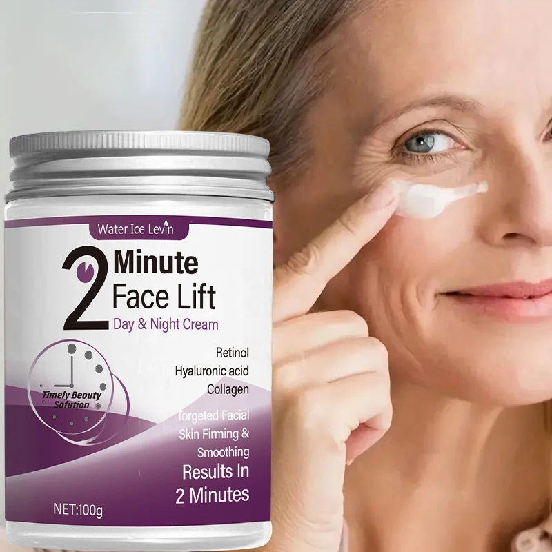 2-Minute Facial Lift Day & Night Cream with Retinol, Hyaluronic Acid & Collagen - Moisturizing Lotion Suitable for All Light Skin Tones, Fragrance-Free, Absorbs in 2 Minutes