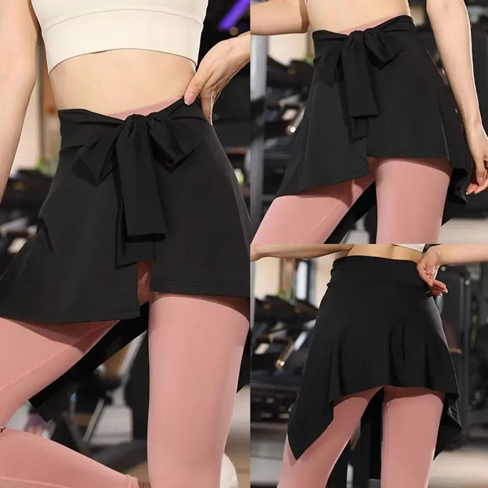 Yoga Women Short Skirt Fitness Dance Workout Wrap Skirt Pilates Anti-Peek Ballet College Girl Hip Covering Quick-Dry Gym Skirt