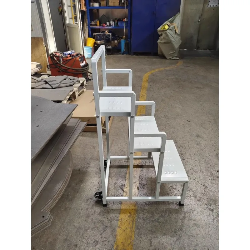 Factory Direct Stock Ladder, 5-Step Mobile Platform for Warehouse Supermarket Storage Rack Access