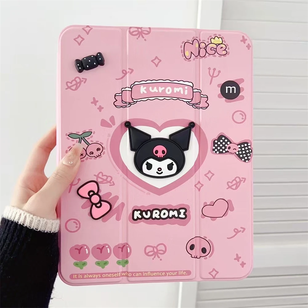 

Чехол с держателем для карандашей для iPad 2025 11th Чехол 10th 10.9 inch Air 5th 4th 10.2 9.7 10.5 Pro 11 2024 2022 Магнит Funda Kuromi