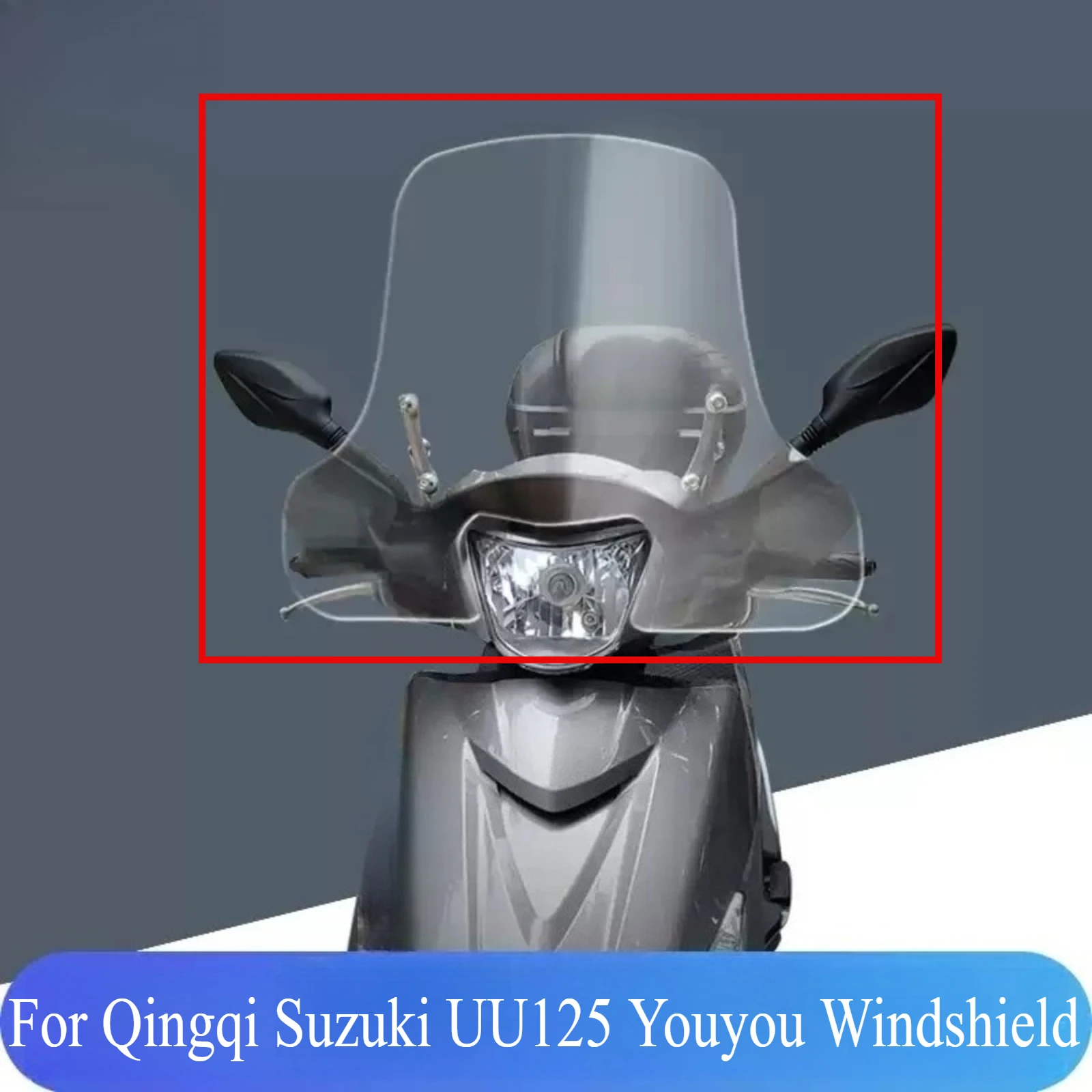 

For Qingqi Suzuki UU125 Youyou Motorcycle Modified Windshield Wind Deflector Heightened Windshield Front Glass Accessories