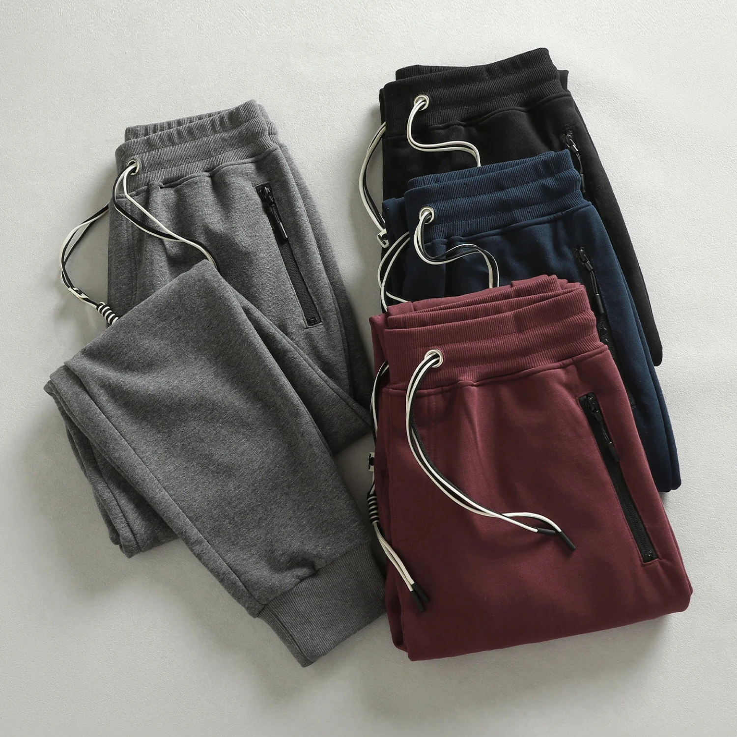 

American retro knitted casual sweatpants men's trendy loose sports leggings