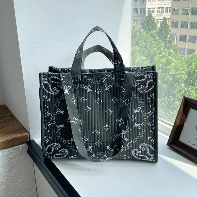 Böhmische Künstlerische Vintage-Blumenmuster-Tragetasche, Damen-Schultertasche, Große Vielseitige Handtasche für Pendeln, Arbeit und Einkaufen – Detail 18