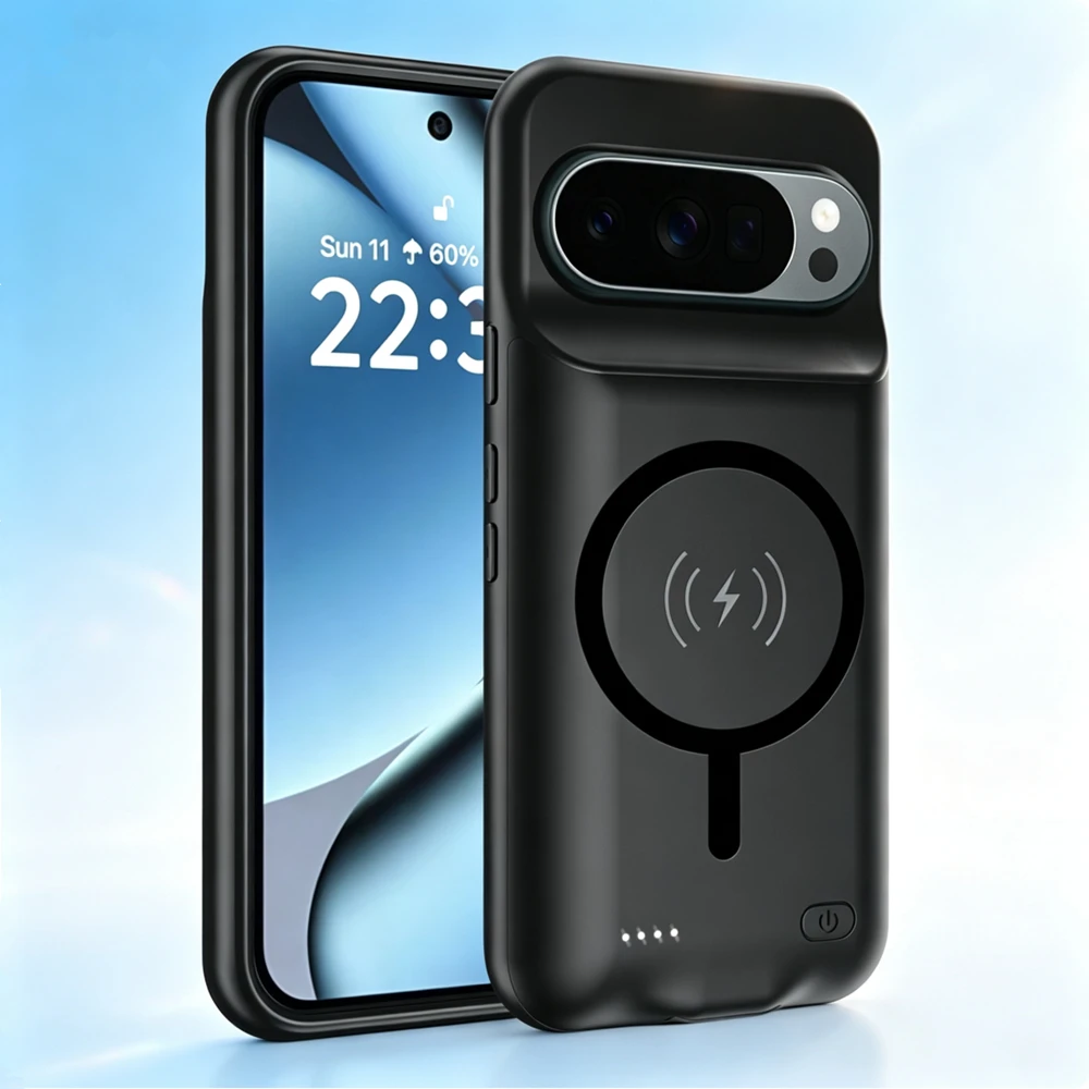 10000mAh Wireless Charging Power Bank Case For Google Pixel 10 9 Pro XL 9A 8A 7A 6A Battery Charger Cases Portable Power Cover