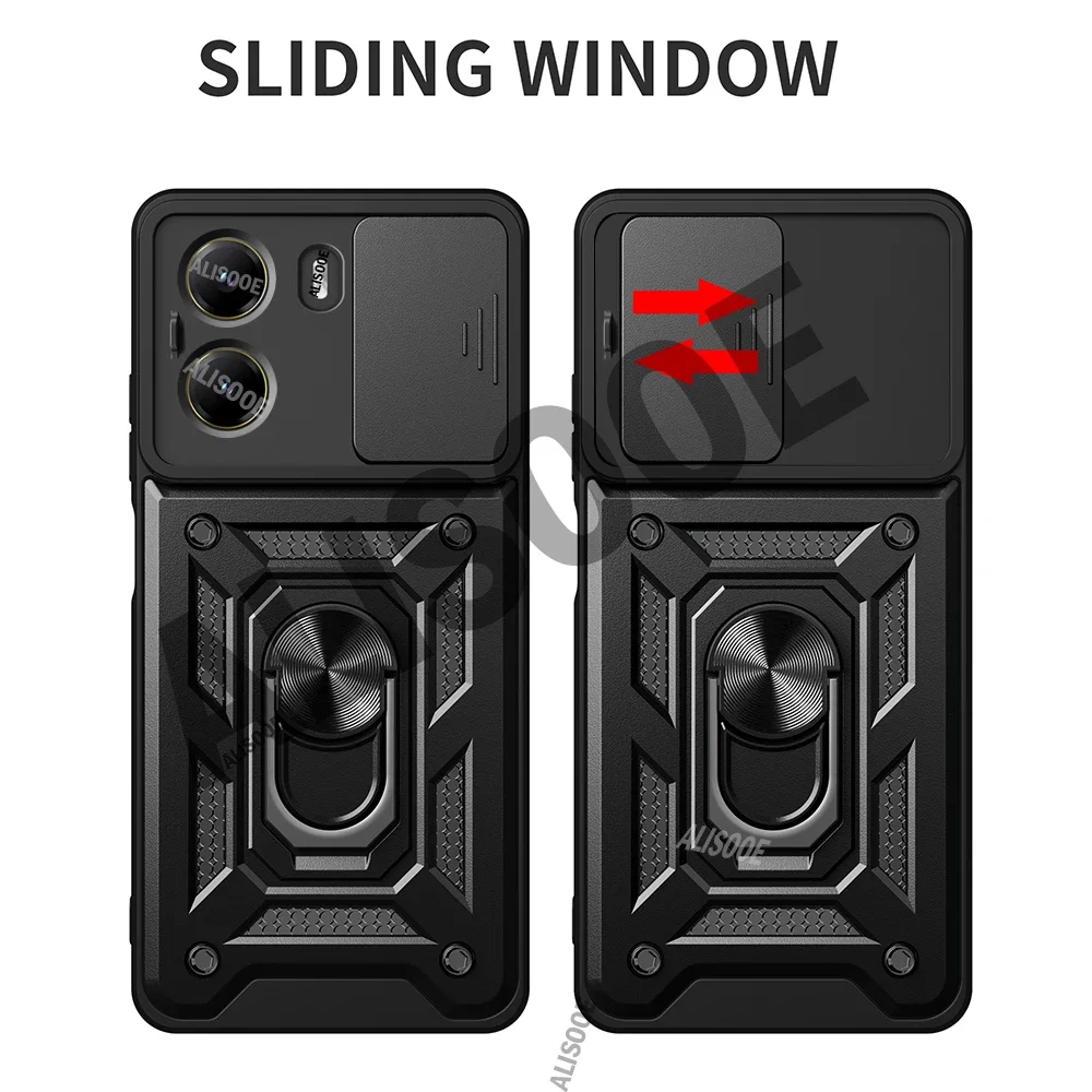 Rutsche Kamera Rüstung Capa Für POCO X7 Pro 5G Fall Drehen Ring Stehen Schutz Zurück Abdeckung für Xiaomi POCO X7 pro Stoßfest Funda