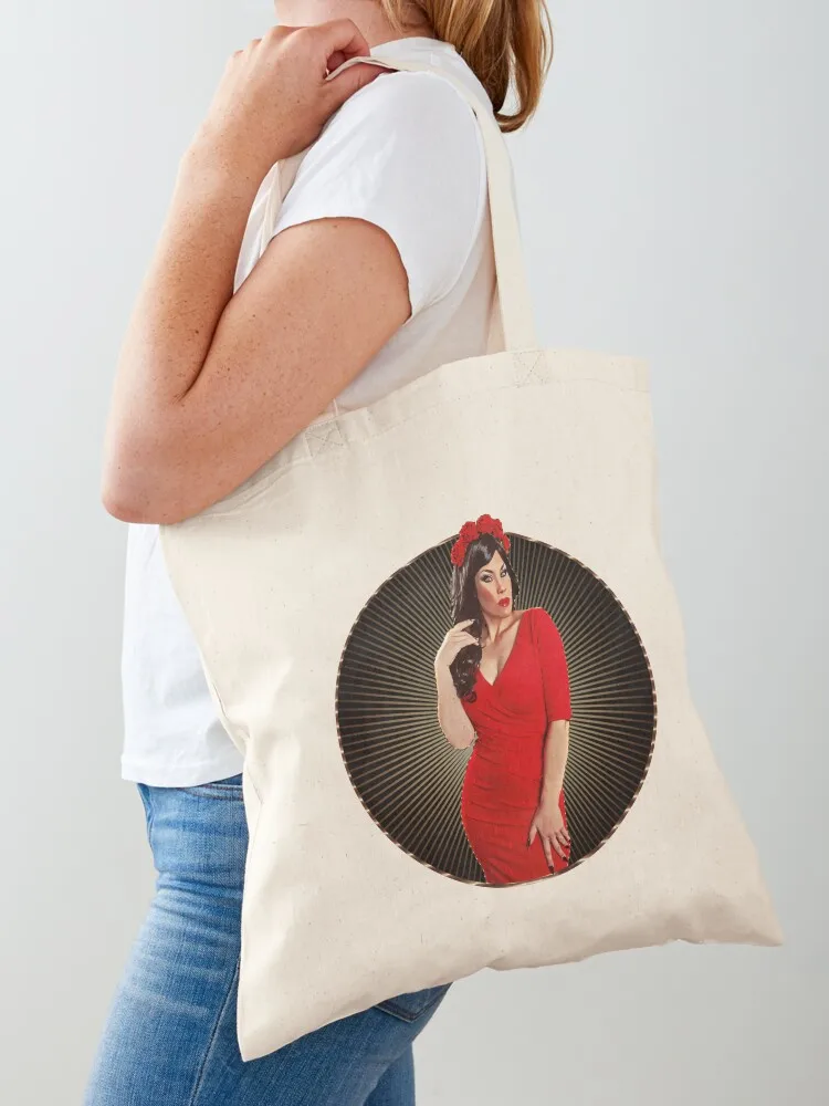 

Romantic Red Roses - Xarah 50s Pinup Tote Bag Gift bags shoping bag Women's tote bag women