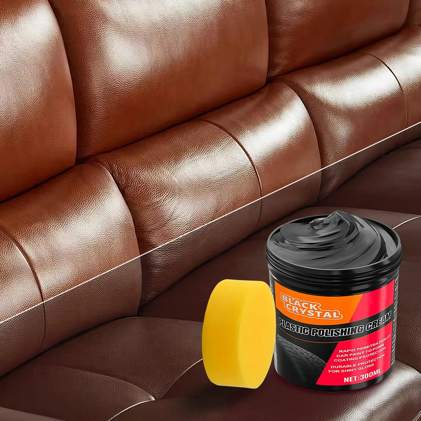 Plastic & Rubber Repair Paste - Black Crystal Polishs for Car Scratches, Tire Shine & Interior Renewal, Anti-Aging Trim Restorer