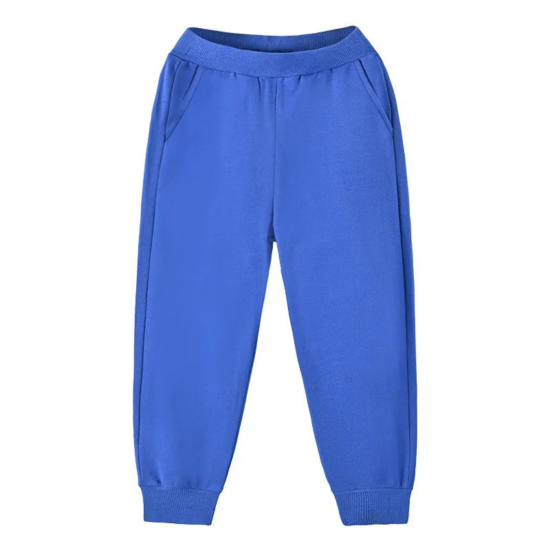 Cotton Sweatpants for Boys And Girls Ages 2-12 Orange And Blue Yellow Casual Long Pants Non-Fleece Elastic Waistband