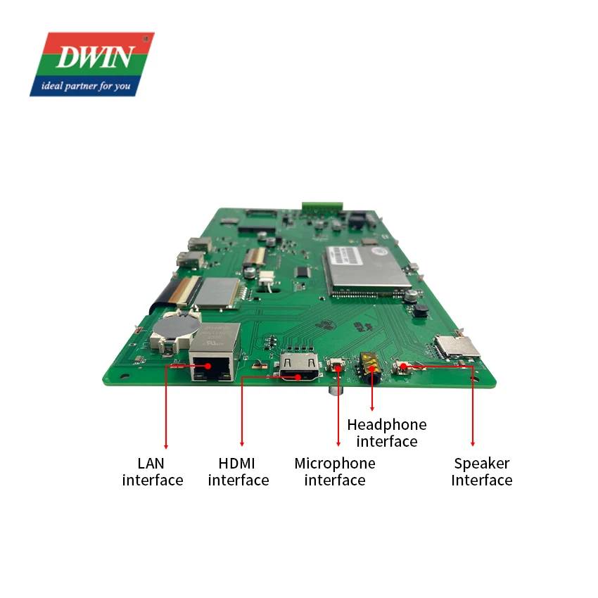 DWIN RK3566 CPU 쿼드 코어 10.1 인치 LCD 모듈, IPS TFT 정전식 터치 리눅스 베이스, RS485 이더넷, Debian10 버전 디스플레이