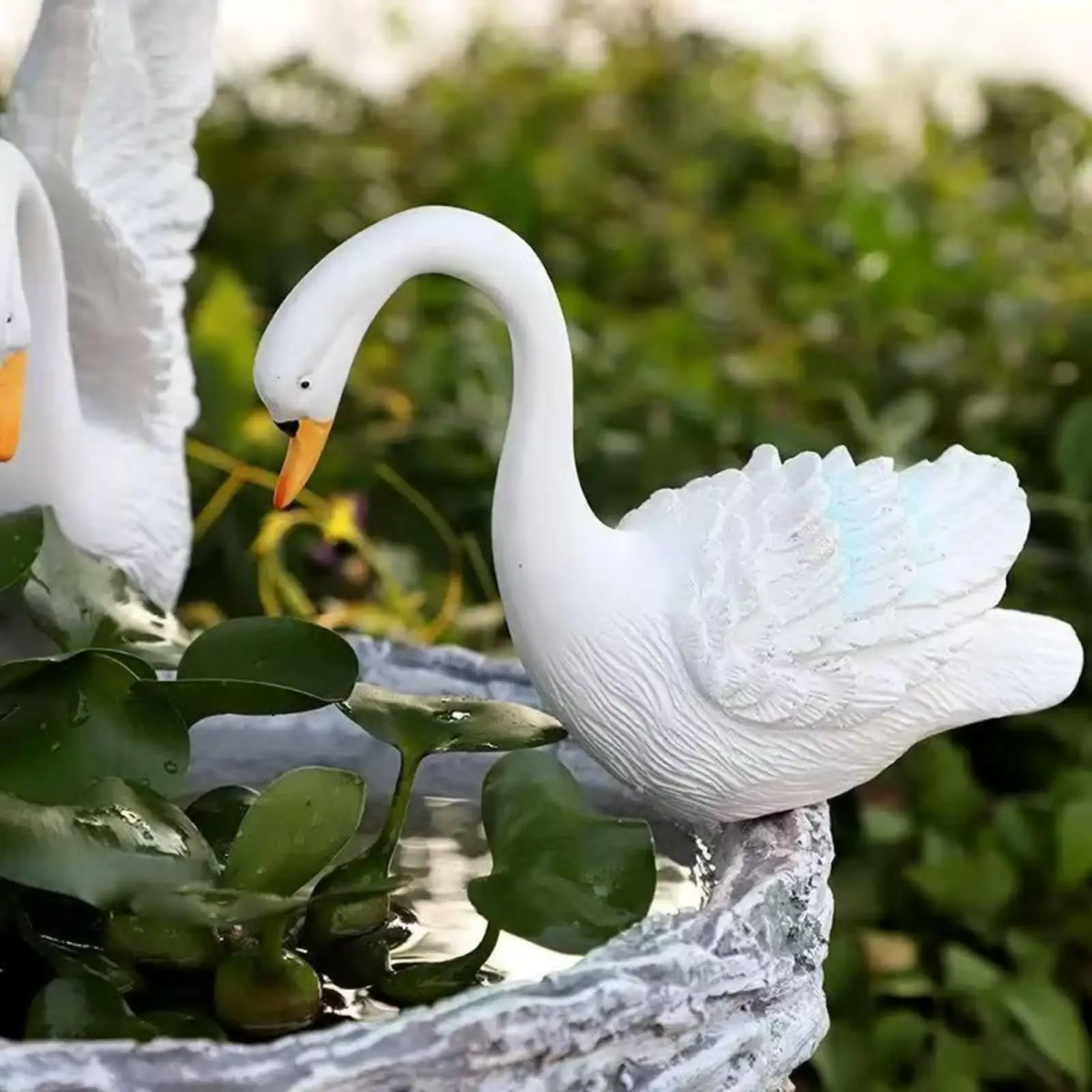 Swan Garden Sculpture Planter Shallow Bowl Home Decor Decorative for Tea Table