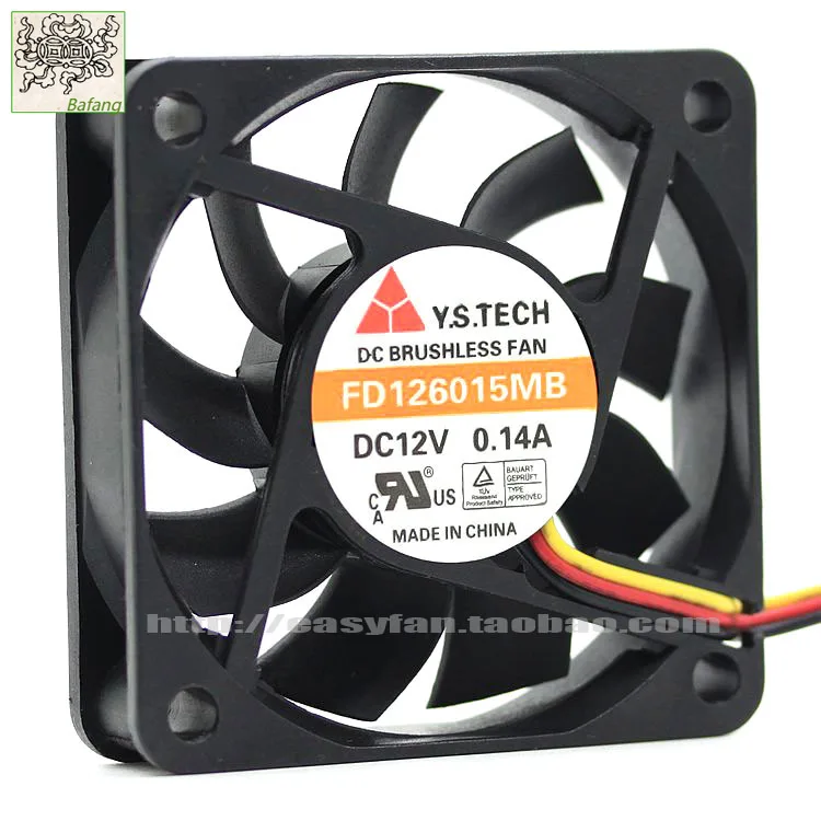 

jinlingge For Y.S.TECH FD126015MB 12V6015 6CM silence cooling fan