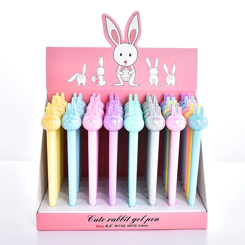 

40PCS Pinli 7142 Creative Spray Painting Colorful UV Plated Rabbit Fresh Signature Examination Student Supplies 0.5mm Neutral