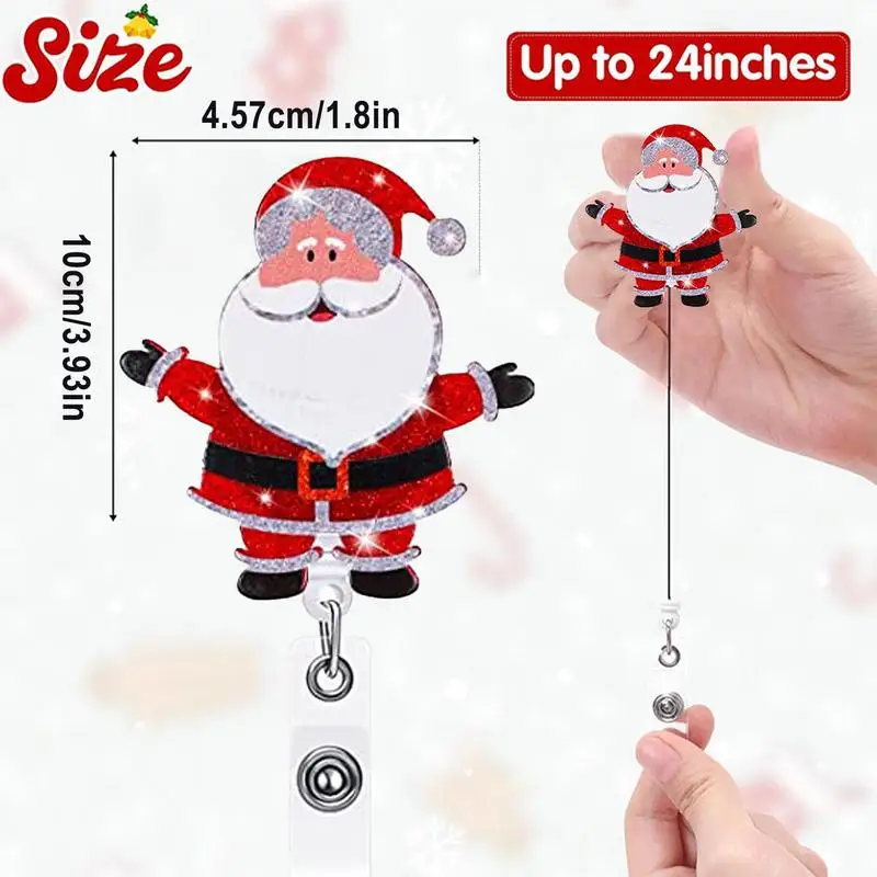 Peso leve titular do cartão e titular do crachá, botões de Natal para artesanato, clipes rotativas, presente