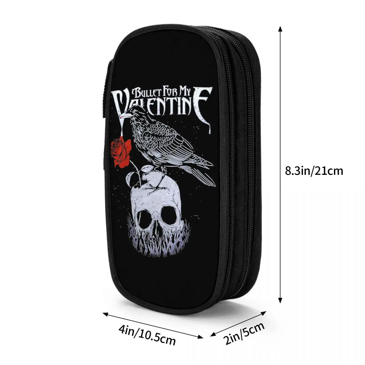 Пеналы Bullet For My Valentine, забавные пеналы с черепом и розой, музыкальные ручки, сумки-карандаши для детей, большие вместительные школьные пеналы на молнии для студентов