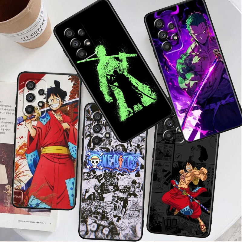 Zoro Anime One Piece Cute Art For Samsung A53 A52 A33 A32 A51 A71 A21S A13 A73 A50 A22 A23 A03 A72 A54 A12 5G Black Phone Case