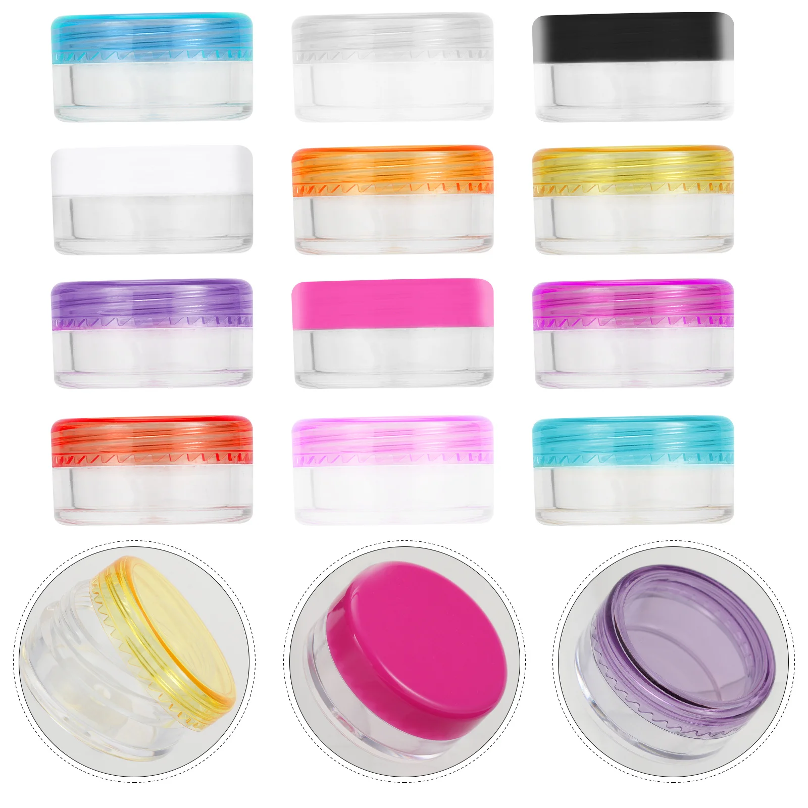 

44Pcs Plastic Creams Boxes Portable Jars Mixed Styles Travel Makeup Container for Lotion Shampoo Eye Cream Storage