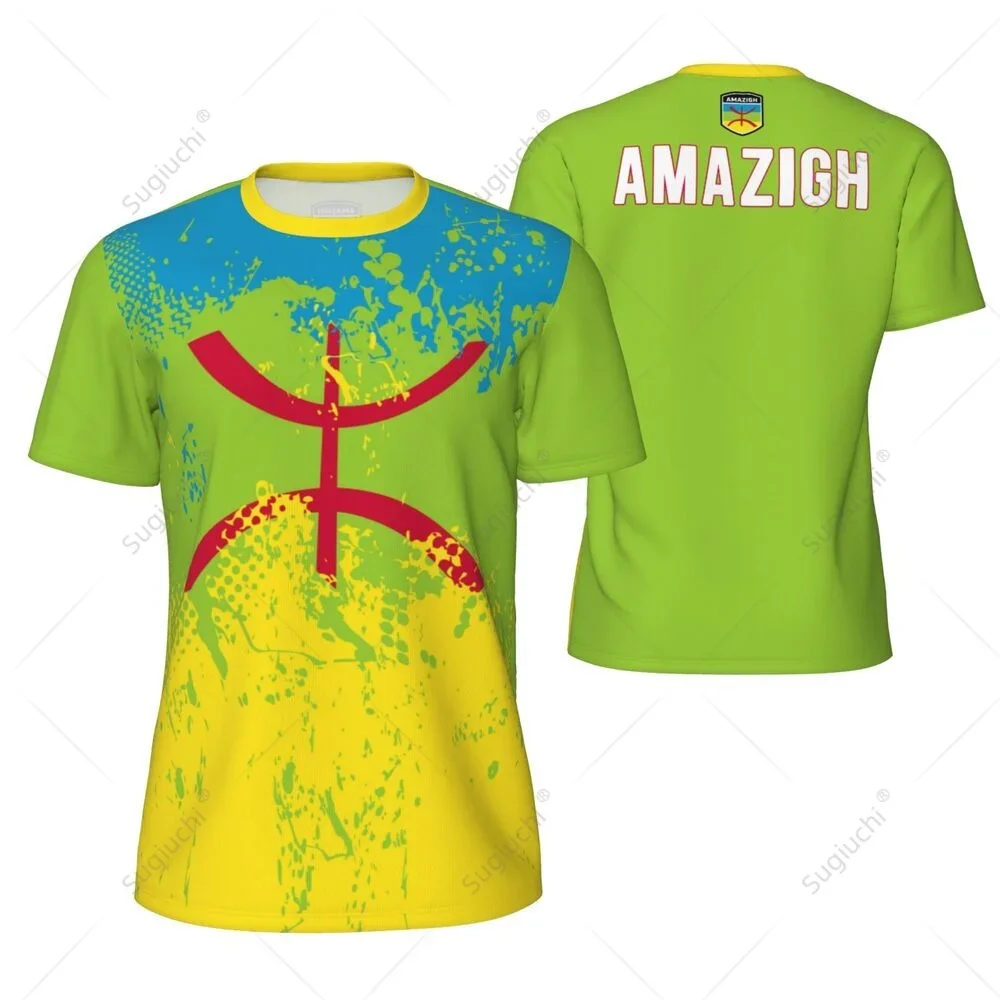 Camiseta Deportiva con Estampado 3D de la Bandera Amazigh, de Secado Rápido y Transpirable para Hombre, Jersey de Fútbol para Exteriores, Camiseta de Manga Corta para Padres e Hijos