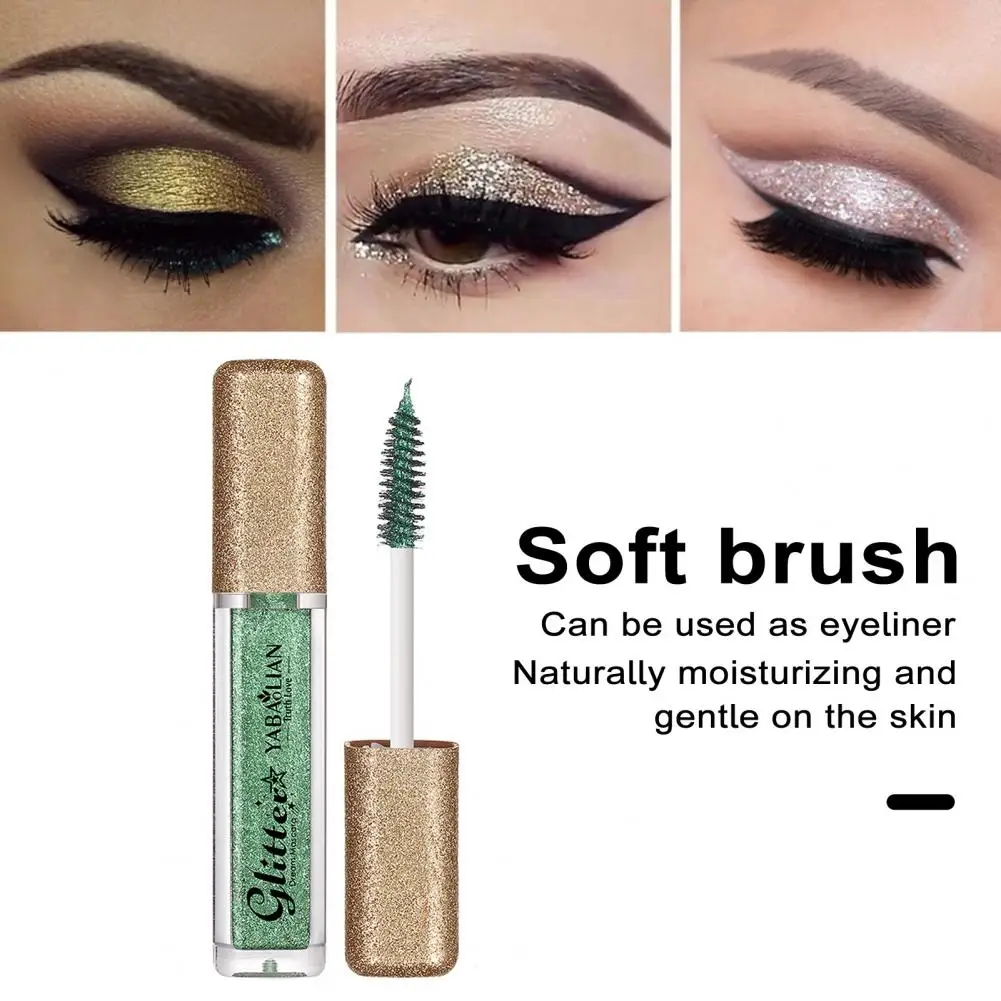 Colorful Mascara Vibrant Glitter Mascara Waterproof Long-lasting Smudge-proof Eye Makeup for Lengthening Thickening Eyelashes