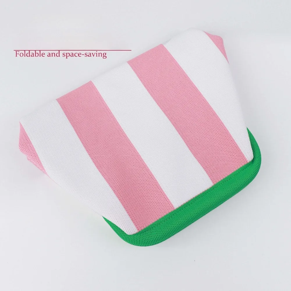 Neue gestreifte, frisch gefärbte gewebte Tasche für Damen, Fly-Knit Cloud Clasp, vielseitige, elegante Reise-Aufbewahrungstasche, Make-up-Tasche mit großer Kapazität, Handtasche. – Detail 10