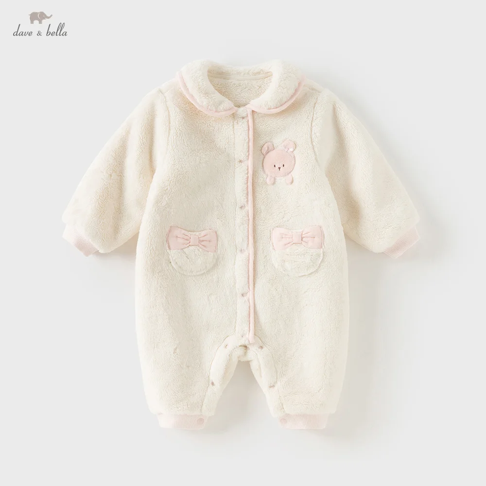 Dave Bella Baby Jumpsuit Newborn Creeper Autumn Winter Girls Baby Fashion Casual Cartoon Cute Romper Outdoor Warm DB4254094