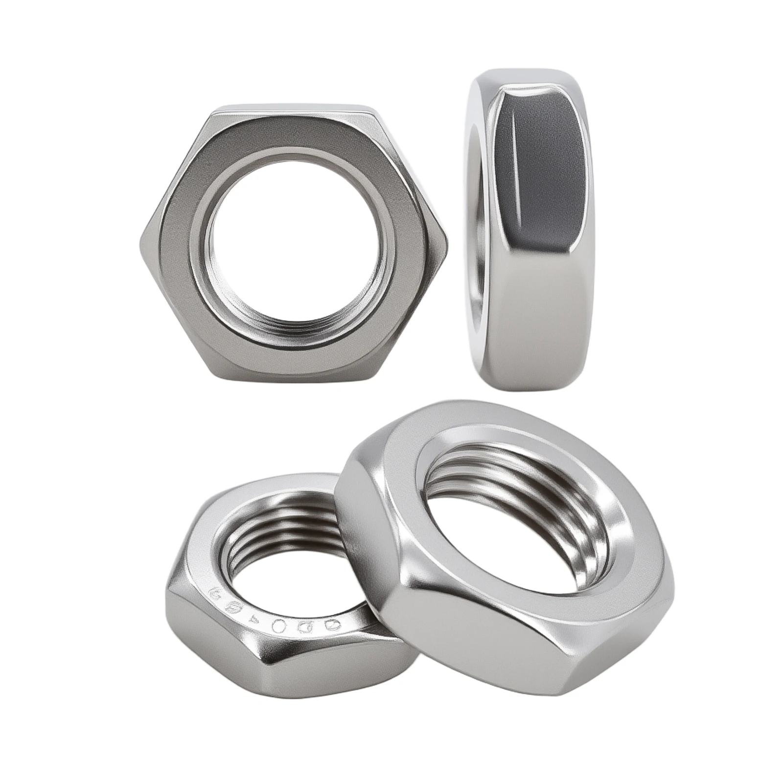 1-50 個 DIN439 GB6172 304 ステンレス鋼フラット六角六角ウェーハ低薄ジャムナット M3 M4 M5 M6 M8 M10 M12 M14 M16 M18 M20 M24 M30