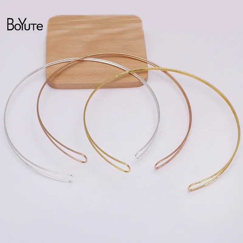 BoYuTe (10 części/partia) 380*1,5 MM metalowe żelazne podwójne linie akcesoria Handmade Diy włosy korona materiały do wyrobu biżuterii — zdjęcie 3