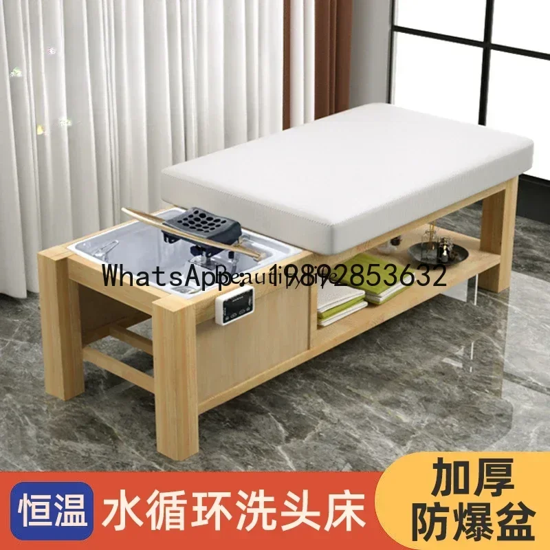 BB 06Thai Water Circulation Shampoo Chair for Hair Salon Massage Massage Bed Multifunctional Solid Wood