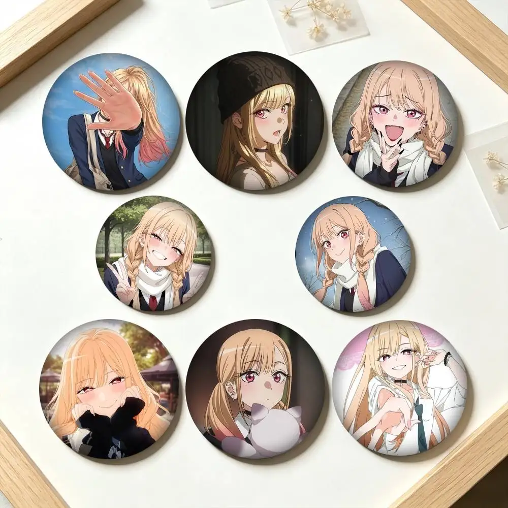 M-Marin Kitagawa My Dress Up Darling  25 32 44 58 75mm Badges Personalized Round Brooches Pins Accessory Gift