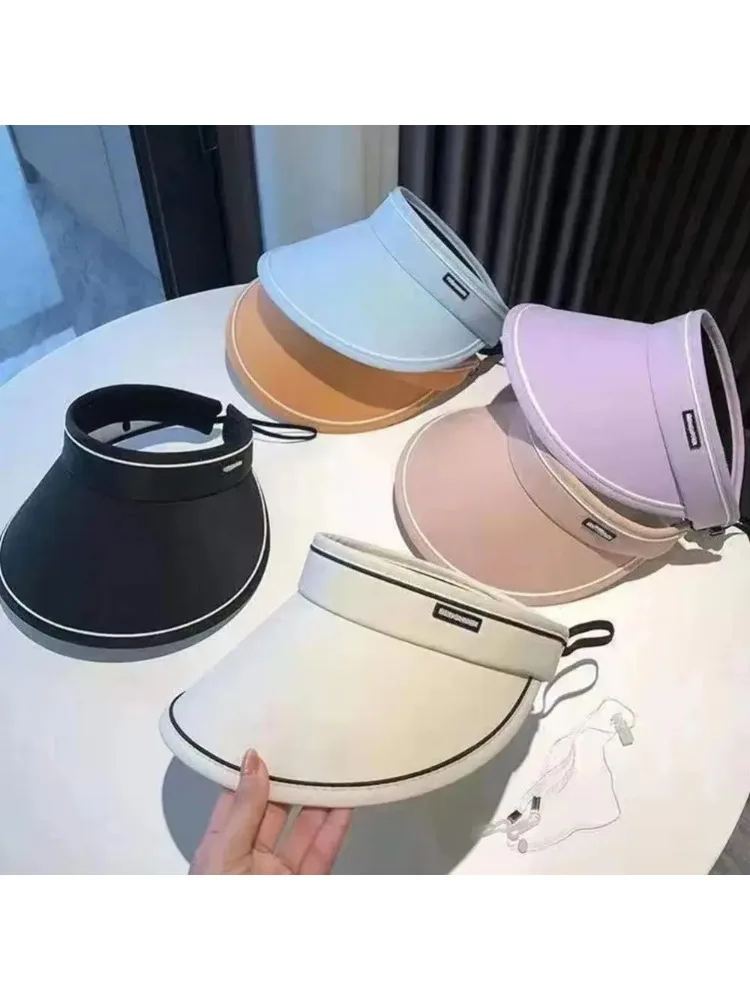 AliExpress NONE Portable Sun Hat Can Roll Large Eaves All Summer Female Hat Hollowed Cycling Out Sun Shade Beach Sun Protection Women