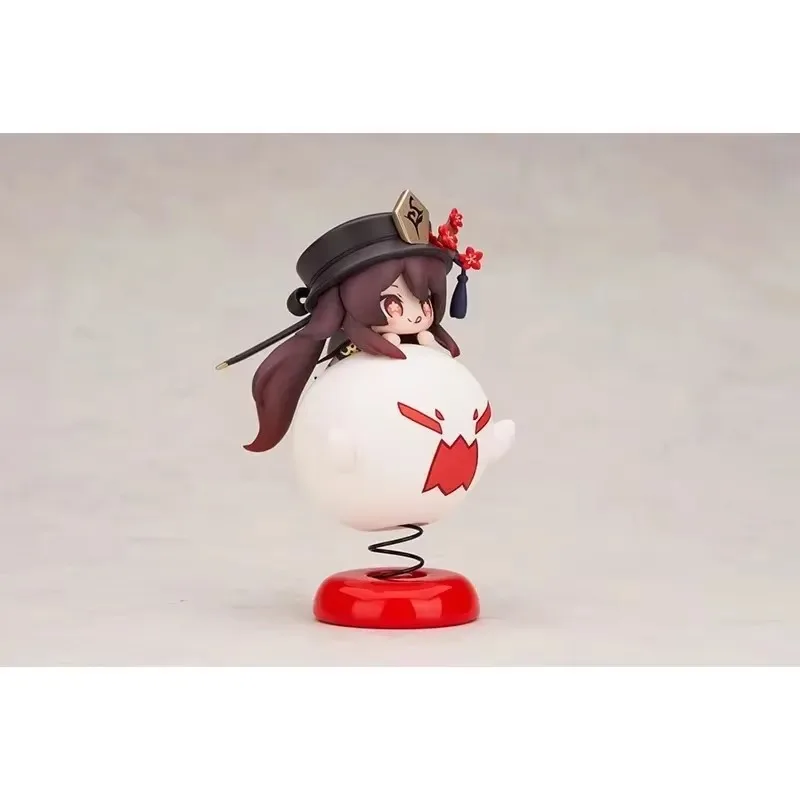 Genshin Impact Anime Figures 10cm Hu Tao Cute Cartoon Q Edition Series Grils Model Pvc Statue Doll Ornament Collection Toys Gift