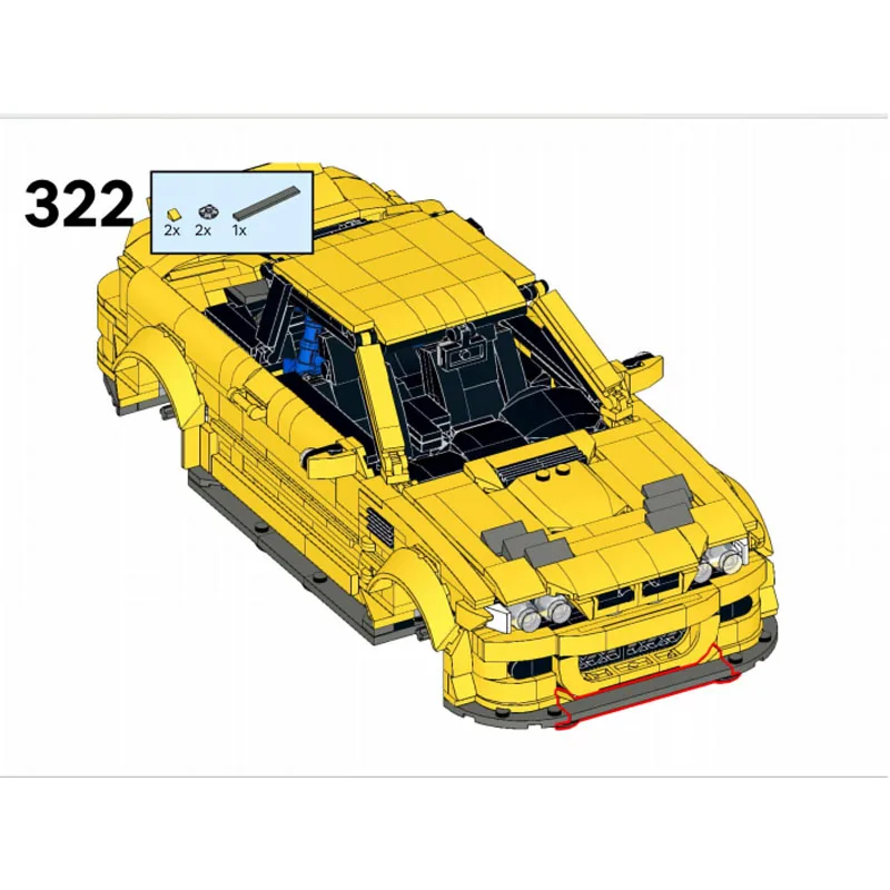 

MOC-45363 New E46 M3 GTR Sports Supercar Racing Building Block Model 1244 Parts MOC Creative Gift for Boys Children Birthday Toy