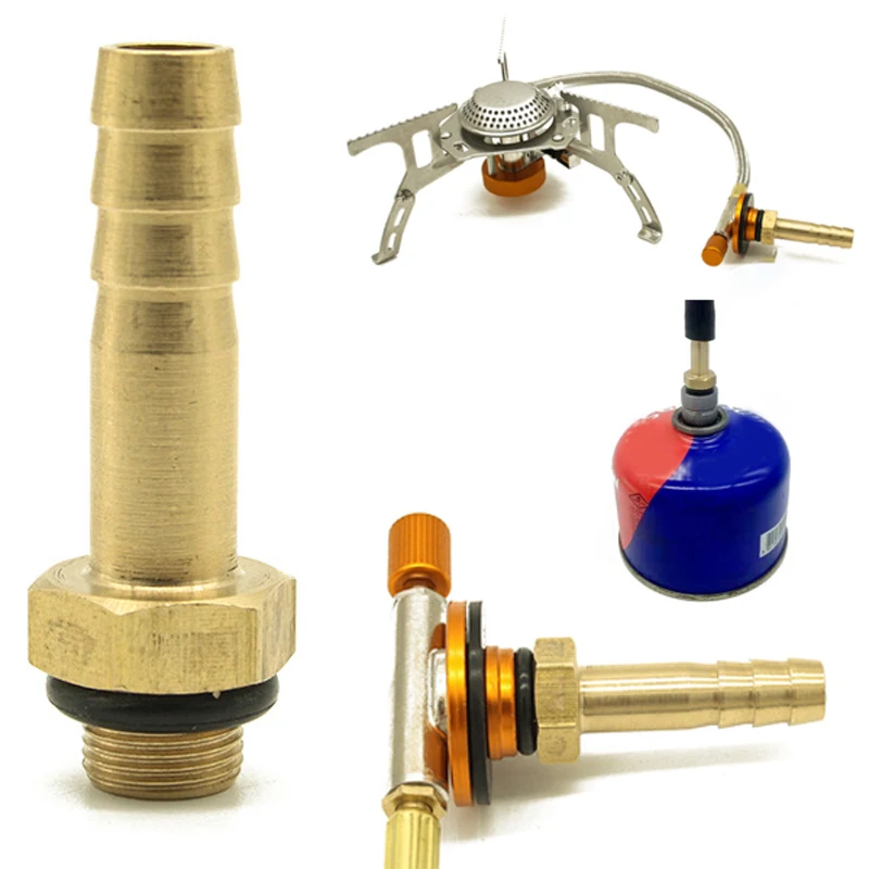 Gas Stove Valve Adapter with Burner Head Converter for BBQ and Outdoor Cooking Lightweight Metal Structure for Durability
