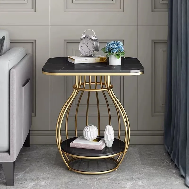 Table Basse Ronde Simple en Métal ÉWer, Gain de Place Unique, Esthétique, Table d'Appoint de Luxe, Mobilier de Salon