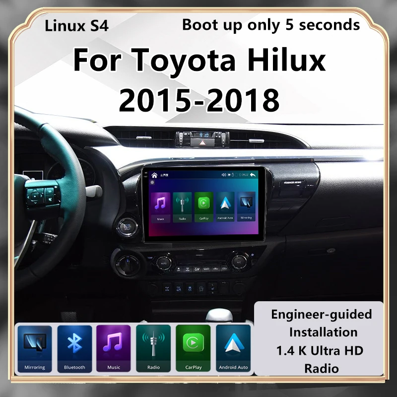 Upgrade For Toyota Hilux 2015-2018 Wireless Carplay Car Multimedia Player Modify HD Touch Screen Android Auto CarPlay navigation