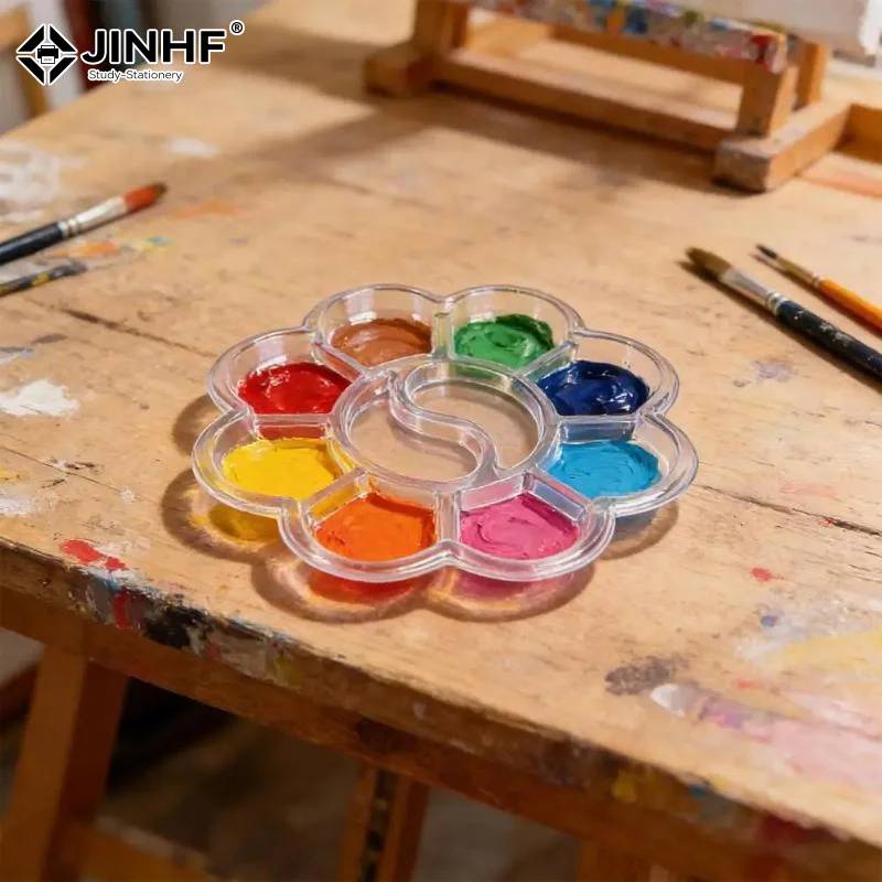 20Pcs Disposable Paint Tray Transparent Color Mixing Palette One-Time Use Painting Supplies Disposable Painting Palettes