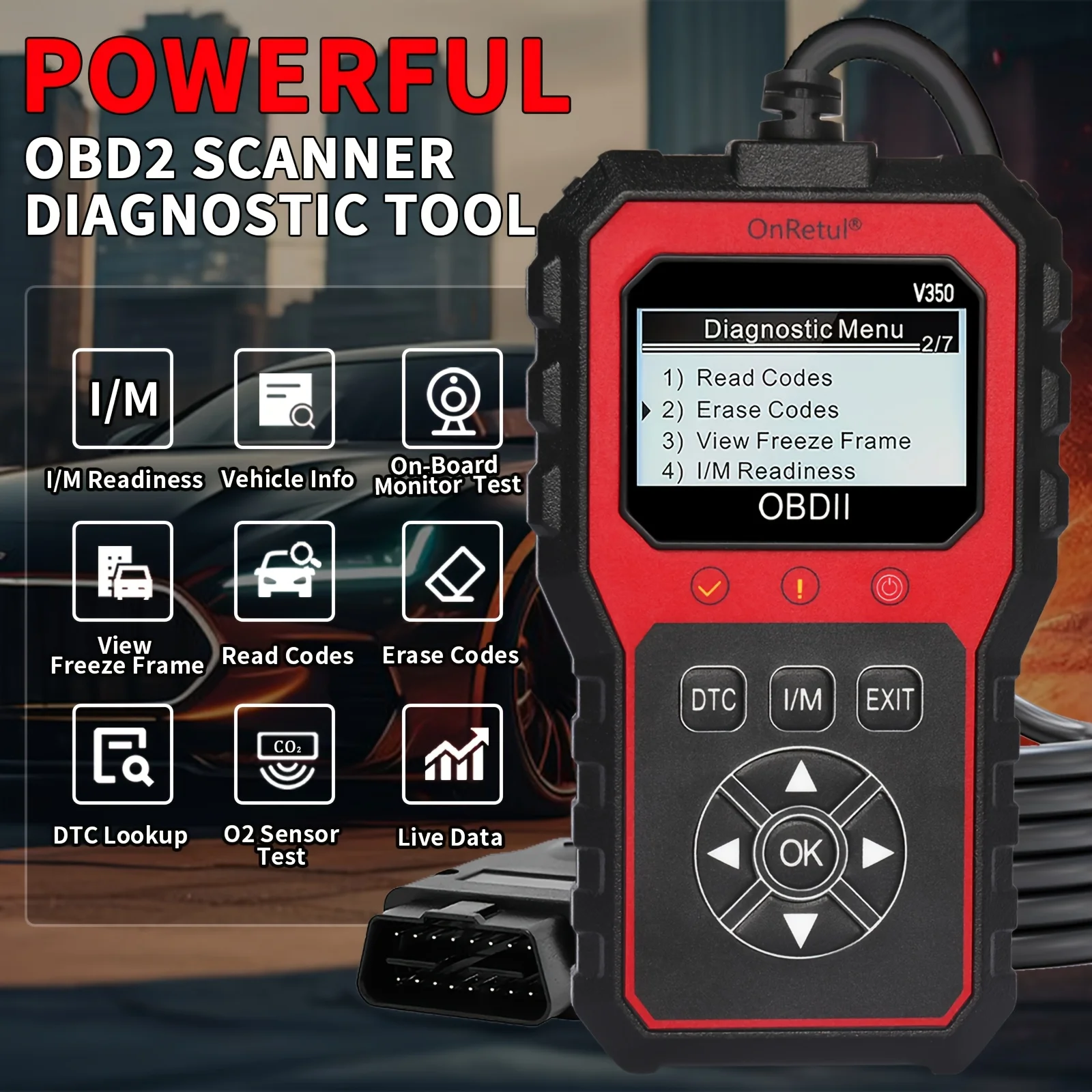 الماسح الضوئي Obd2 المتقدم V350 - أداة تشخيصية محمولة لجميع المركبات، قراءة أخطاء المحرك، بطاريات الاختبار، تحليلات وأختبار أداء المحرك، كودات فحص الجودة 350+، 35، 901+، تصميم سهل الاستعداد، تصميم مريح، بدون بطارية