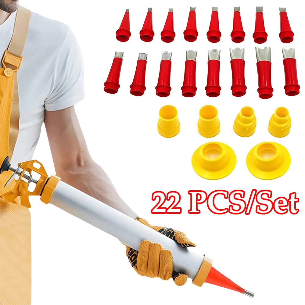 22PCS Stainless Steel Caulk Nozzle Applicator Caulking Finisher Glue Silicone Sealant Finishing Tool Kitchen Bathroom Sink Joint