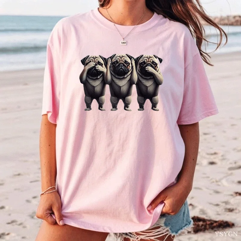 Vintage Halloween Skulls T-Shirt for Women Oversized Loose Fit Tee See Hear Speak No Evil Skeleton Graphic Spooky Casual Tops